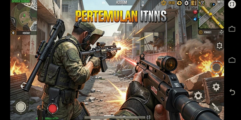 Tangkapan layar A200M menampilkan intensitas pertempuran FPS yang mendebarkan.
