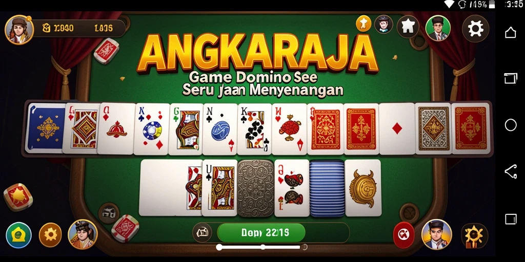 Screenshot gameplay seru dari ANGKARAJA yang menampilkan aksi Domino.