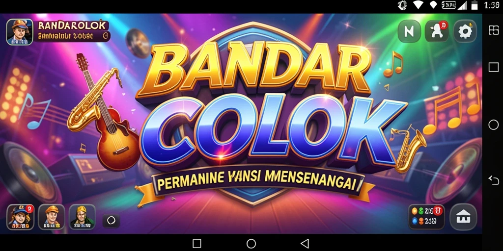 Tampilan gameplay menarik dari BANDARCOLOK yang penuh warna dan musikal.