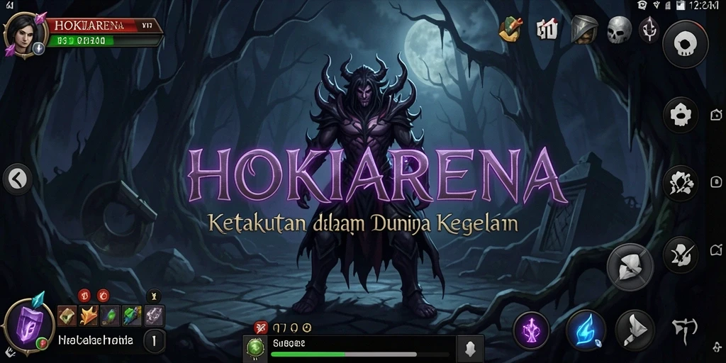 Tampilan gameplay HOKIARENA yang menegangkan dan misterius.
