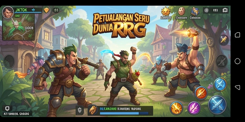 Tampilan gameplay JKTOK yang menakjubkan dengan aksi RPG yang seru.