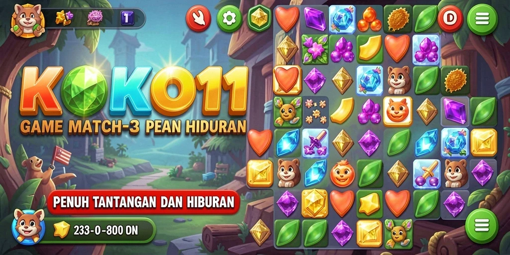 Tampilan gameplay KOKO11 yang penuh warna dan menyenangkan.