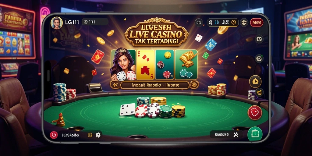 Tampilan gameplay Live Casino LG111 dengan dealer dan pemain real-time.