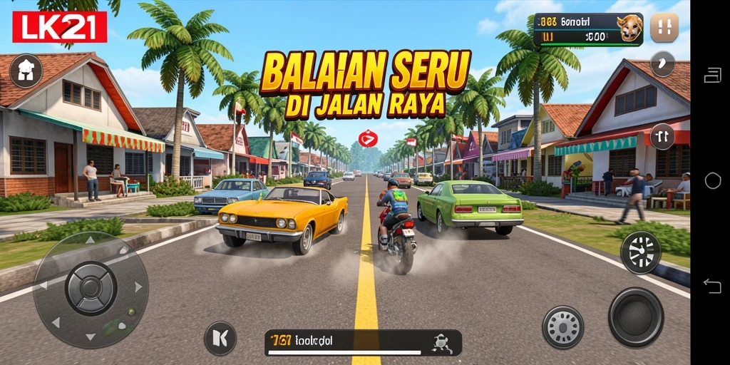 Gameplay LK21 menampilkan aksi balapan yang seru dan mendebarkan.