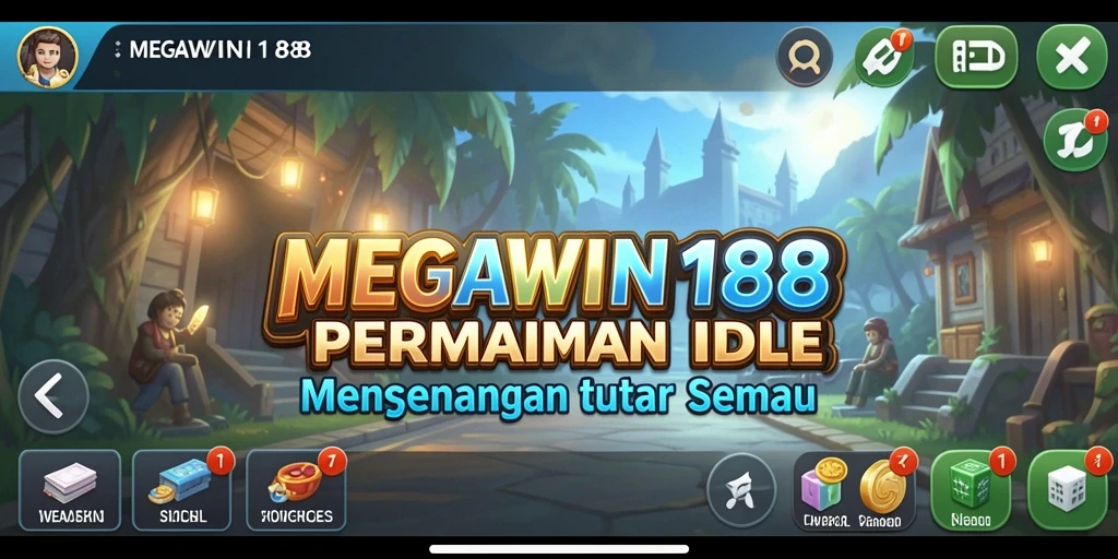 Gameplay seru MEGAWIN188 yang menampilkan kemajuan karakter Idle.