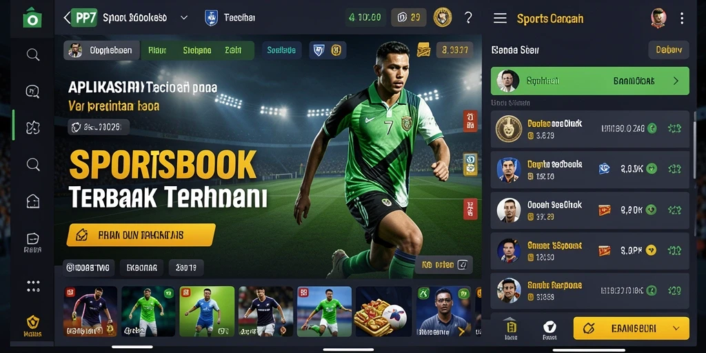 Tampilan gameplay Sportsbook yang memukau di aplikasi PP7.