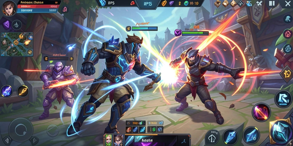 Tampilan gameplay seru dan strategis dari RP55 di arena MOBA.