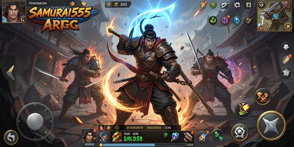 Menampilkan aksi epic dalam SAMURAI555 yang memukau.