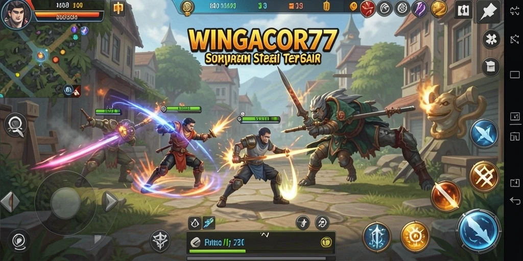 Tangkapan layar dari gameplay WINGACOR77 menampilkan pertempuran yang strategis.