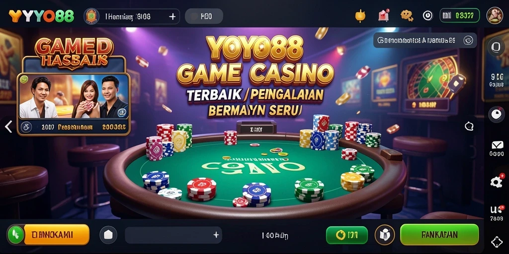 Tampilan mendebarkan dari gameplay Live Casino di YOYO88.